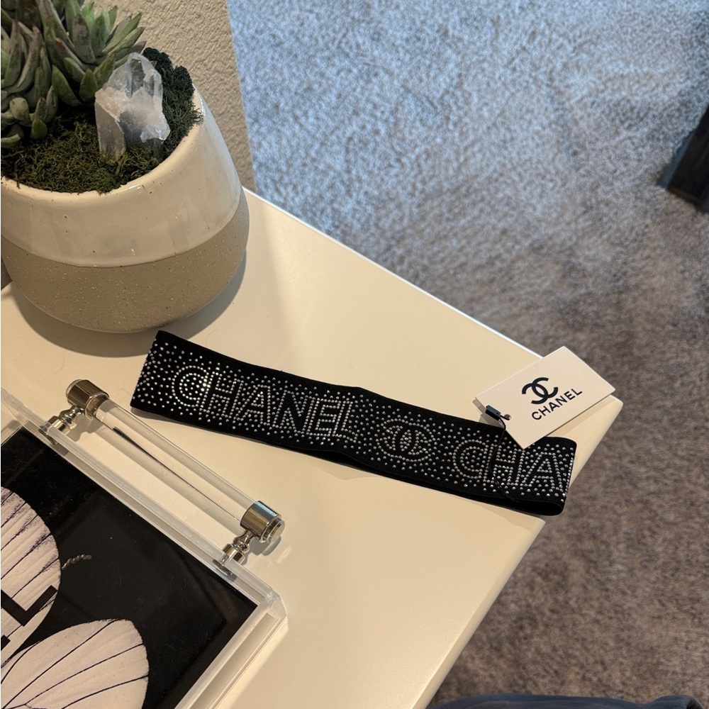 Designer Inspired Black Rhinestone Hat Band
